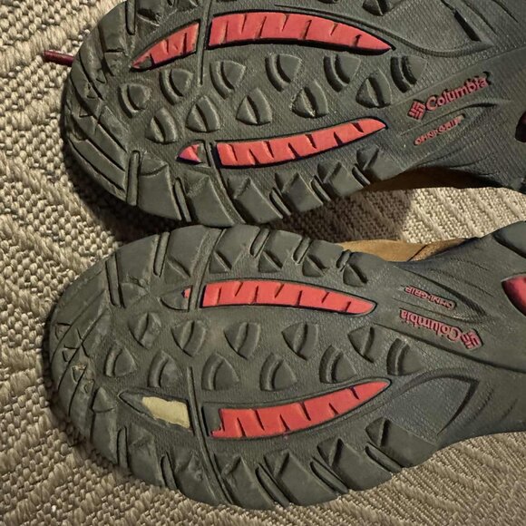 Columbia Women's Newton Ridge Plus Tan/Red Hiking Boots Size 7.5 - Picture 7 of 10